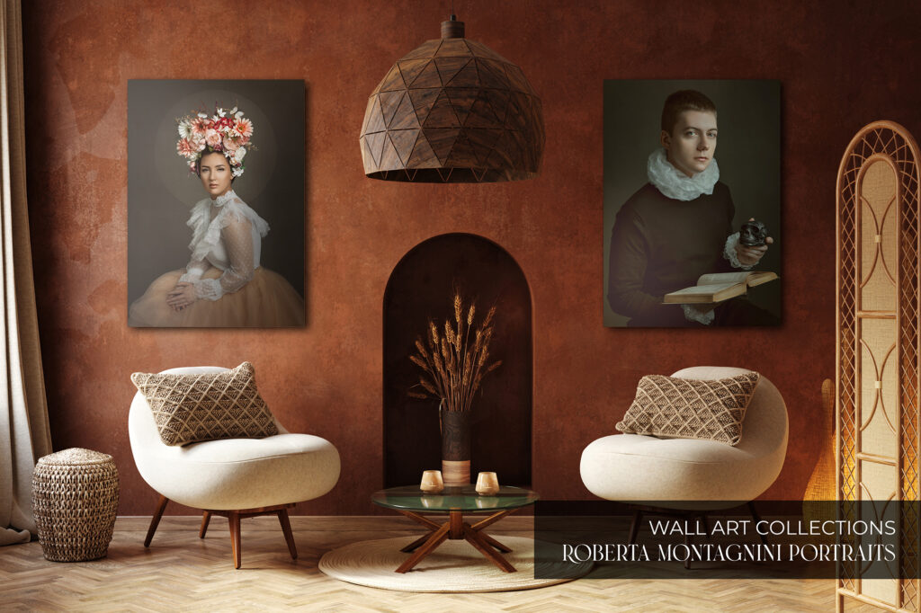 Cozy home interior, luxury living room with natural wooden furni blog, wall art, frame, printed phots, collections, luxurious art